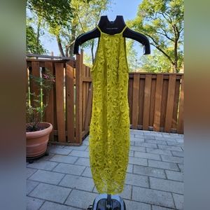 GUESS yellow lace dress